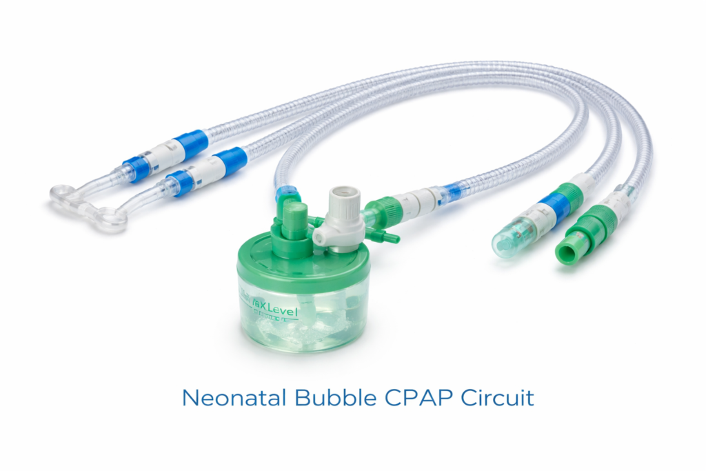 neonatal bubble cpap circuit close up